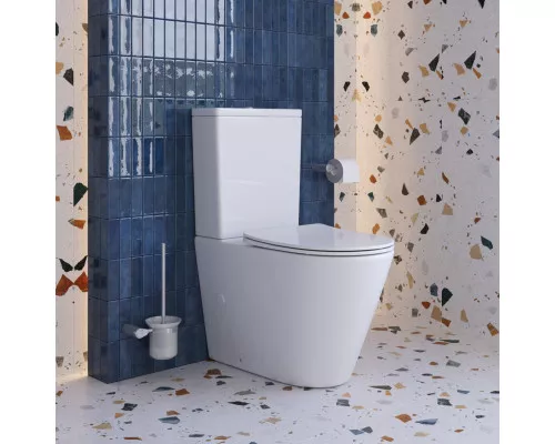 Унитаз-компакт безободковый с сиденьем и смывом TORNADO BelBagno FLAY-R BB2149CP-TOR/SC + BB2149T