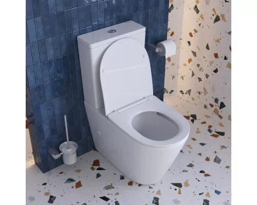 Унитаз-компакт безободковый с сиденьем и смывом TORNADO BelBagno FLAY-R BB2149CP-TOR/SC + BB2149T