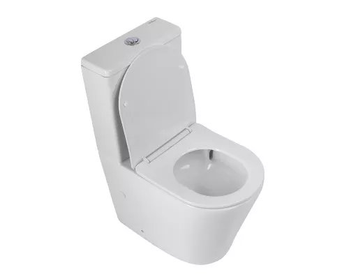 Унитаз-компакт безободковый с сиденьем и смывом TORNADO BelBagno FLAY-R BB2149CP-TOR/SC + BB2149T