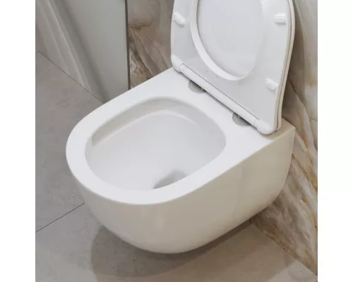 Унитаз подвесной безободковый с сиденьем и смывом TORNADO BelBagno AMANDA-TOR BB051CH-TOR-FC/SC