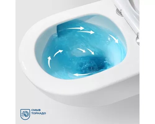 Унитаз подвесной безободковый с сиденьем и смывом TORNADO BelBagno AMANDA-TOR BB051CH-TOR-FC/SC