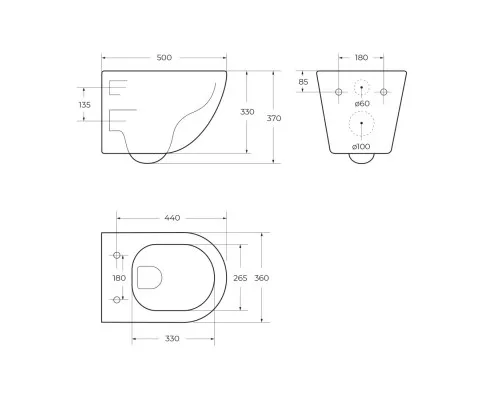 Унитаз подвесной безободковый с сиденьем и смывом TORNADO BelBagno SFERA-TOR BB046CH-TOR/SC
