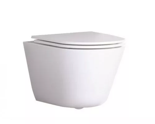 Унитаз подвесной безободковый со смывом Торнадо с сиденьем CEZARES LINER-TOR 53 см CZR-3808-53-TH-TOR/SC