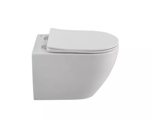 Унитаз подвесной безободковый с сиденьем и смывом TORNADO CEZARES STYLUS-TOR CZR-6601-TH-TOR/SC