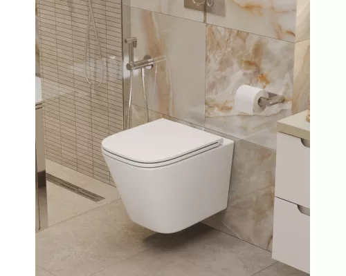 Унитаз подвесной безободковый с сиденьем и смывом TORNADO BelBagno ARDENTE-R BB520CH-TOR/SC