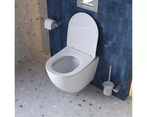 Унитаз подвесной безободковый с сиденьем и смывом TORNADO BelBagno SFERA-TOR BB046CH-TOR/SC