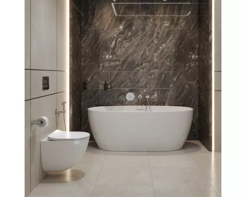 Унитаз подвесной безободковый с сиденьем и смывом TORNADO BelBagno AMANDA-TOR BB051CH-TOR-FC/SC