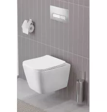 Унитаз подвесной безободковый с сиденьем и смывом TORNADO BelBagno KRAFT-TOR BB7106CH-TOR/SC