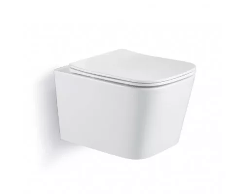 Унитаз подвесной безободковый с сиденьем и смывом TORNADO BelBagno DUE-TOR BB5171CH-TOR/SC