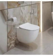 Унитаз подвесной безободковый с сиденьем и смывом TORNADO BelBagno AMANDA-TOR BB051CH-TOR-FC/SC