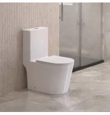 Унитаз-моноблок со смывом TORNADO с сиденьем  soft close BelBagno TRE-TOR BB673CP-MN-TOR/SC