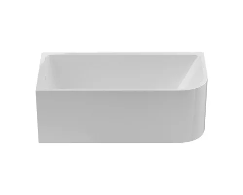 Акриловая ванна BelBagno BB712-1600-730-L, 160x73 см, левая, пристенная, белая, асимметричная, на ножках, со сливом-переливом, с донным клапаном