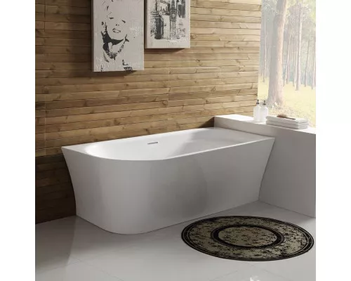 Угловая, овальная акриловая ванна в комплекте со сливом-переливом BB410-1700-780-R