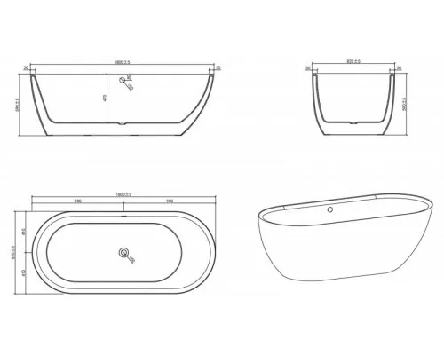 Акриловая ванна BelBagno BB203-1800-830