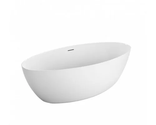 Отдельностоящая, полукруглая акриловая ванна в комплекте со сливом-переливом BelBagno BB707-1860-880
