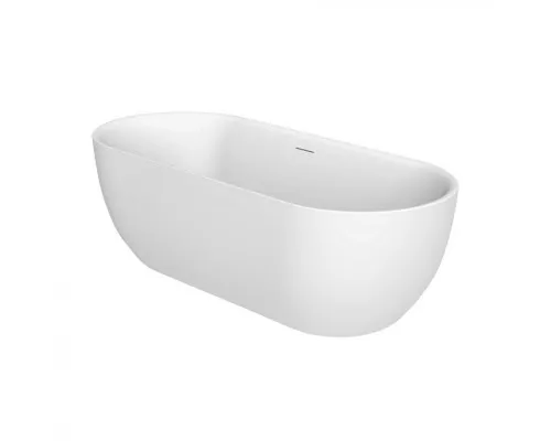 Отдельностоящая овальная акриловая ванна со сливом-переливом цвета хром BelBagno BB417-1900-800