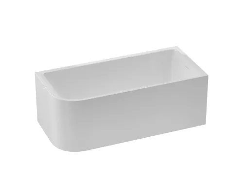 Акриловая ванна BelBagno BB712-1600-730-R 160x73 см, правая, пристенная, белая, асимметричная, на ножках, со сливом-переливом, с донным клапаном