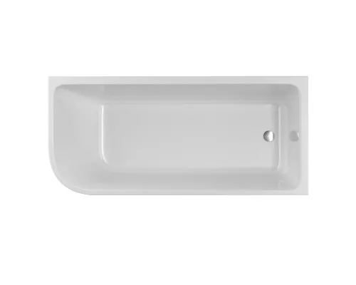 Акриловая ванна BelBagno BB712-1600-730-R 160x73 см, правая, пристенная, белая, асимметричная, на ножках, со сливом-переливом, с донным клапаном