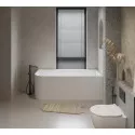Акриловая ванна BelBagno BB712-1600-730-R 160x73 см, правая, пристенная, белая, асимметричная, на ножках, со сливом-переливом, с донным клапаном