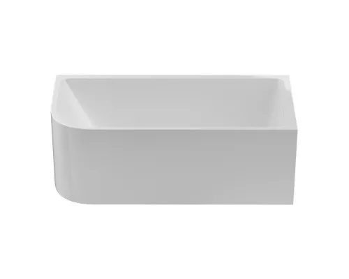 Акриловая ванна BelBagno BB712-1600-730-R 160x73 см, правая, пристенная, белая, асимметричная, на ножках, со сливом-переливом, с донным клапаном