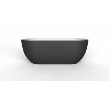 Отдельностоящая овальная акриловая ванна в комплекте со сливом-переливом BelBagno BB70-1500-800-W/NM