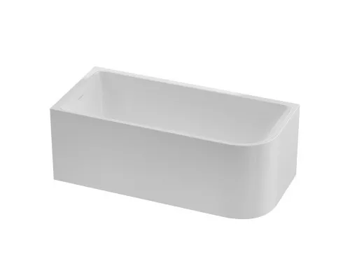 Акриловая ванна BelBagno BB712-1600-730-L, 160x73 см, левая, пристенная, белая, асимметричная, на ножках, со сливом-переливом, с донным клапаном