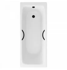 Ванна чугунная Delice Biove 170х75 с черными матовыми ручками DLR220509RB