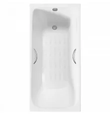 Ванна чугунная Delice Continental PLUS 100х70 с отверстиями под ручки и антискользящим покрытием DLR230642R-AS