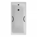 Ванна чугунная Delice Parallel 150х70 с черными матовыми ручками DLR220503RB