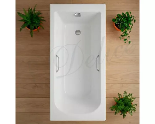 Ванна из литьевого мрамора Delice Scandi 180х70 глянцевая с ручками Хром DLR330029R-G