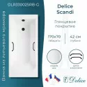 Ванна из литьевого мрамора Delice Scandi 170х70 глянцевая с черными ручками DLR330025RB-G