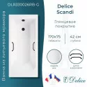 Ванна из литьевого мрамора Delice Scandi 170х75 глянцевая с черными ручками DLR330026RB-G