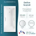 Ванна из литьевого мрамора Delice Scandi 180х80 глянцевая с ручками Хром DLR330031R-G
