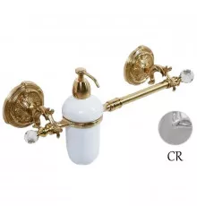 Полотенцедержатель с дозатором жидкого мыла хром Art&Max Barocco Crystal AM-2057D-Cr-C