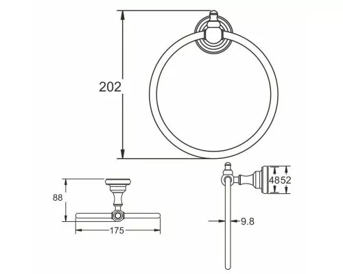 Купить Кольцо для полотенец Rose RG1106 в магазине сантехники Santeh-Crystal.ru
