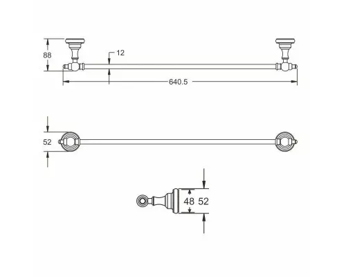 Купить Полотенцедержатель 64,05 см Rose RG1117 в магазине сантехники Santeh-Crystal.ru