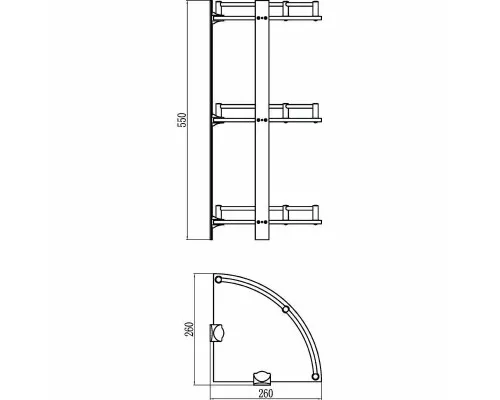 Купить Полка угловая 26х26 см Savol S-003031 в магазине сантехники Santeh-Crystal.ru