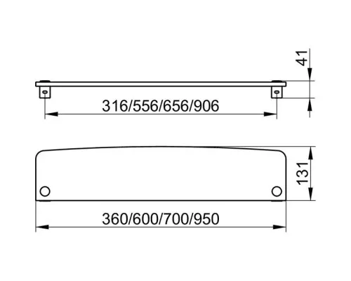 Заказать Полка стеклянная 36 см без держателей KEUCO Elegance New 11610005300 в магазине сантехники Santeh-Crystal.ru