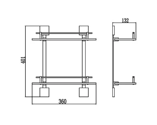 Купить Полка стеклянная 36 см Savol 65H S-06522H в магазине сантехники Santeh-Crystal.ru