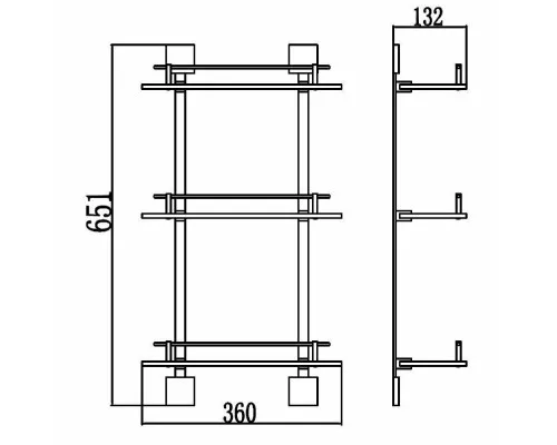 Купить Полка стеклянная 36 см Savol 65Q S-06522Q-3 в магазине сантехники Santeh-Crystal.ru
