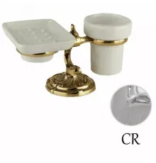 Стакан и мыльница настольные хром Art&Max Barocco Crystal AM-1789-Cr-C