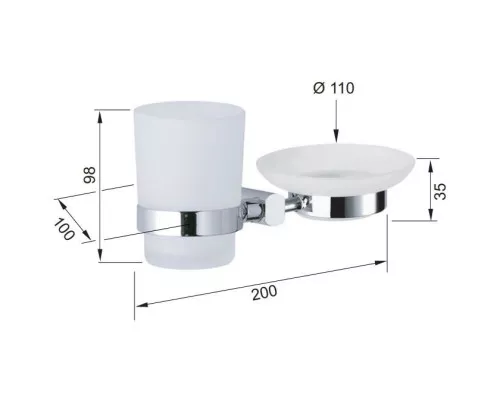 Приобрести Стакан с мыльницей Remer Forma FR17CR в магазине сантехники Santeh-Crystal.ru