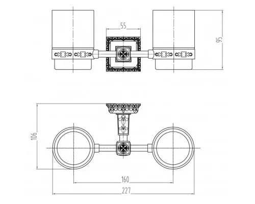 Купить Стакан двойной Milacio Alicante MC.914.BR в магазине сантехники Santeh-Crystal.ru