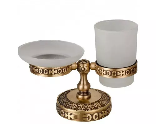 Купить Стакан с мыльницей Zorg Antic AZR 22 BR в магазине сантехники Santeh-Crystal.ru