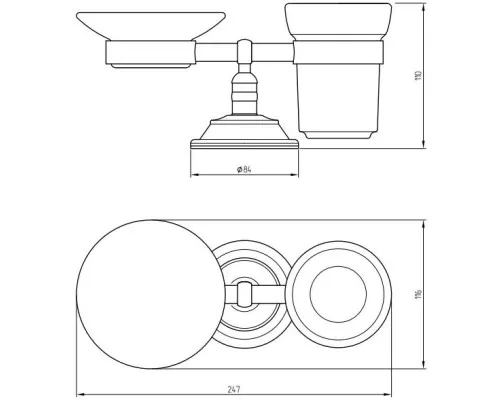 Заказать Стакан с мыльницей Migliore Mirella ML.MRL-M067.RA в магазине сантехники Santeh-Crystal.ru