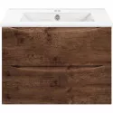 Тумба под раковину Vincea Mia Slim VMC-2MC700S1RW 70,4 см, подвесная, темное дерево
