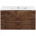 Тумба под раковину Vincea Mia Slim VMC-2MC900S1RW 90,1 см, подвесная, темное дерево