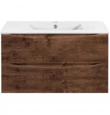 Тумба под раковину Vincea Mia Slim VMC-2MC900S1RW 90,1 см, подвесная, темное дерево
