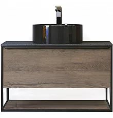 Тумба древесный аттик/черный 90 см Jorno Steal Ste.01.90/P/Da