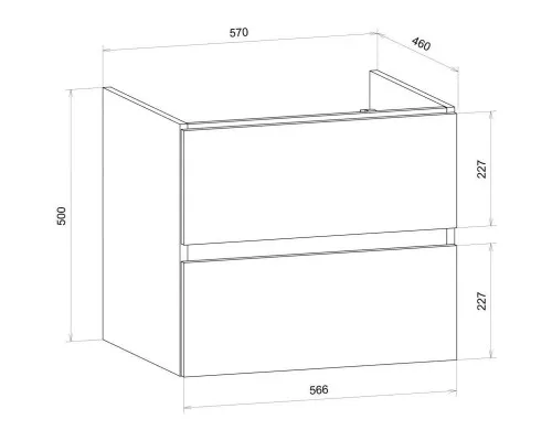 Купить Тумба сосна 57 см Art&Max Techno AM-Techno-600-2C-SO-LW635 в магазине сантехники Santeh-Crystal.ru